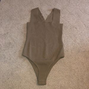 LF Seek the Label Square Neck Bandage Bodysuit Olive / Army Green Sleeveless